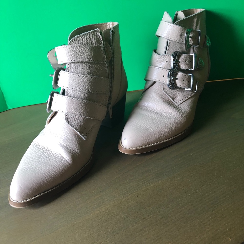 ASOS leather buckle boots